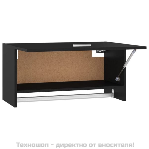 Гардероб, черен, 70x32,5x35 см, инженерно дърво