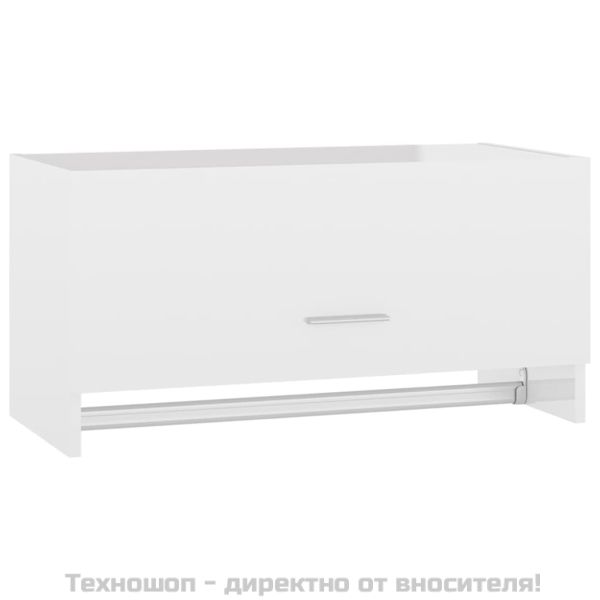Гардероб, бял гланц, 70x32,5x35 см, инженерно дърво