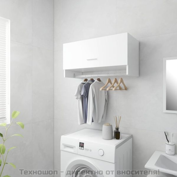 Гардероб, бял гланц, 70x32,5x35 см, инженерно дърво