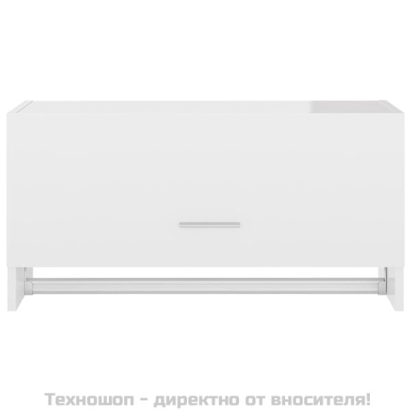Гардероб, бял гланц, 70x32,5x35 см, инженерно дърво