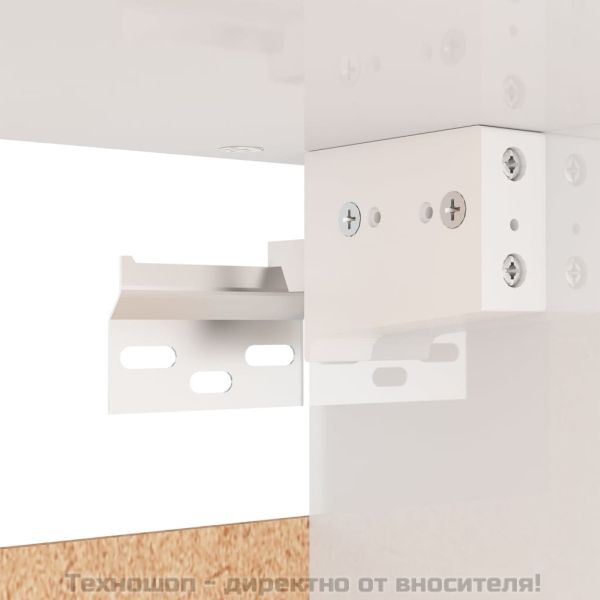 Гардероб, бял гланц, 70x32,5x35 см, инженерно дърво