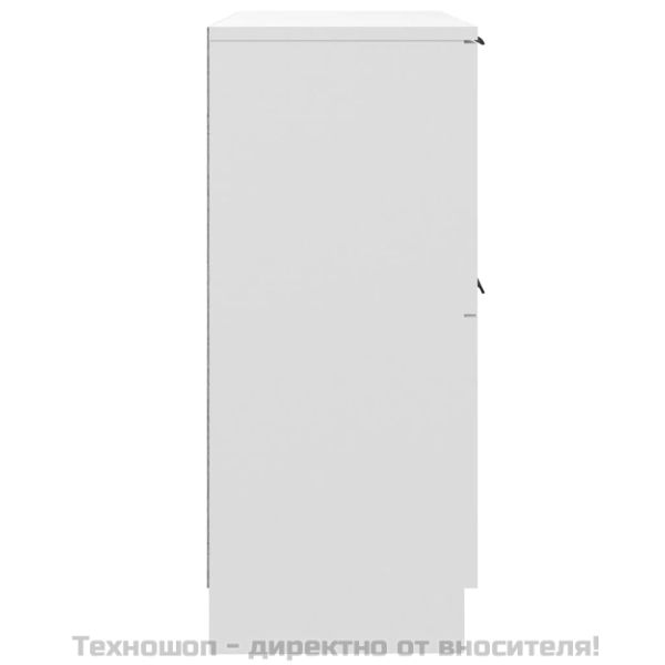 Сайдборд, бял, 30x30x70 см, инженерно дърво