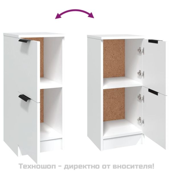 Сайдборд, бял, 30x30x70 см, инженерно дърво