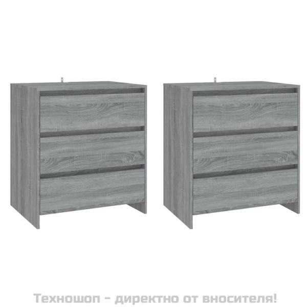 Бюфети, 3 бр, сив сонома, инженерна дървесина