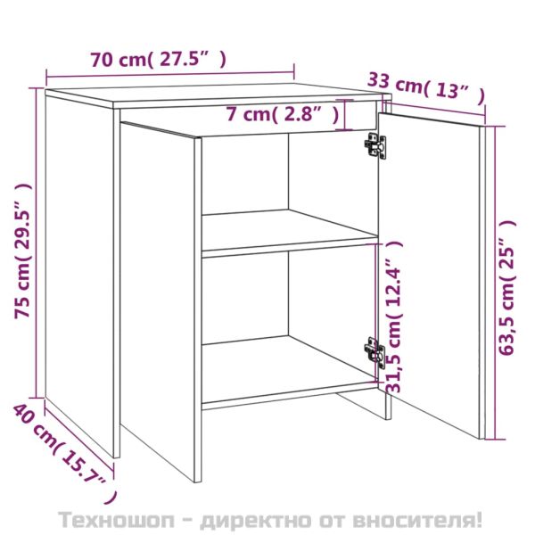 Бюфети, 3 бр, сив сонома, инженерна дървесина