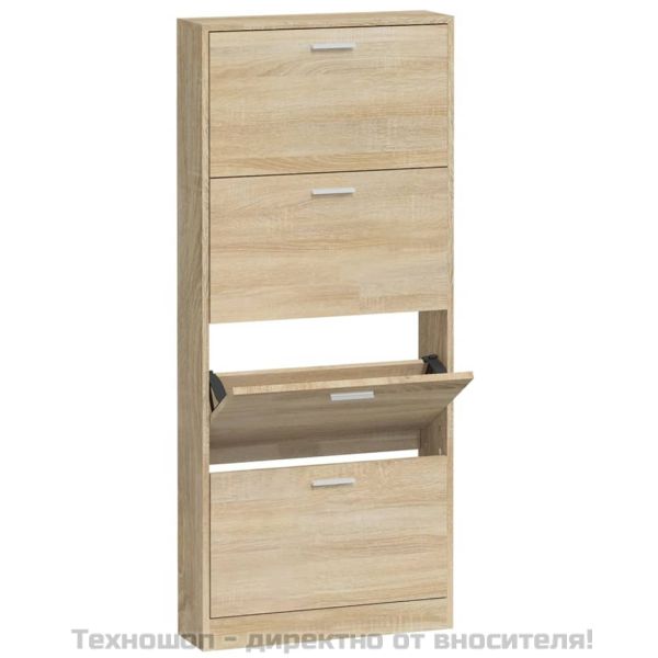 Шкаф за обувки, дъб, 59x17x150 см, инженерно дърво