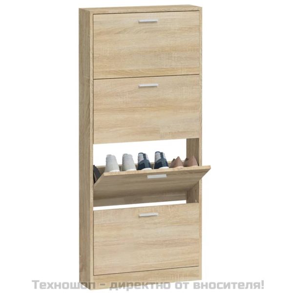 Шкаф за обувки, дъб, 59x17x150 см, инженерно дърво