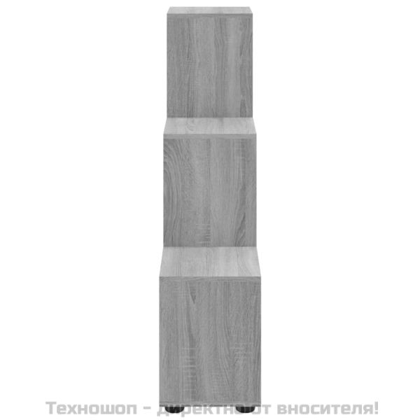 Етажерка за книги стълбище сив сонома 107 см инженерно дърво