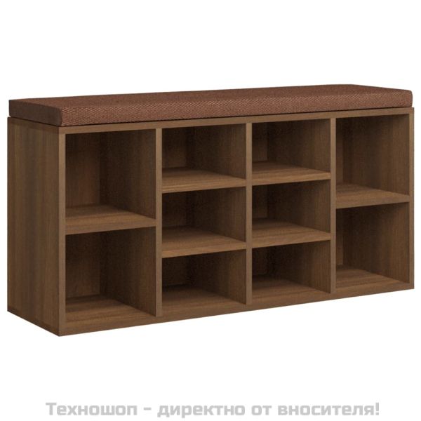 Пейка за обувки, кафяв дъб, 103x30x48 см, инженерно дърво