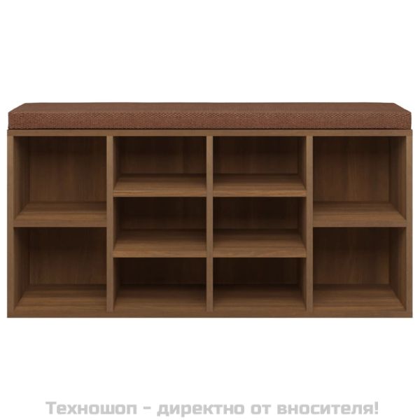 Пейка за обувки, кафяв дъб, 103x30x48 см, инженерно дърво