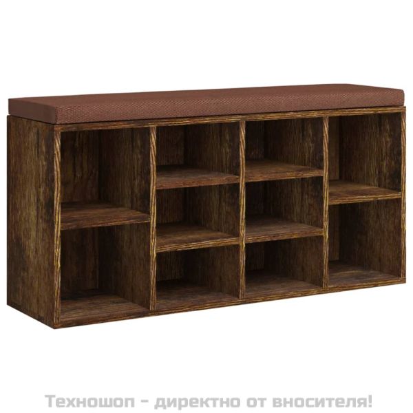 Пейка за обувки, опушен дъб, 103x30x48 см, инженерно дърво