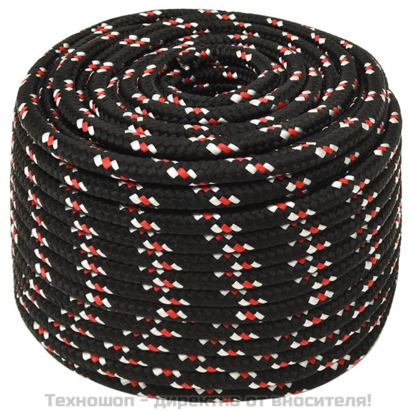 Въже за лодка черно 12 мм 100 м полипропилен