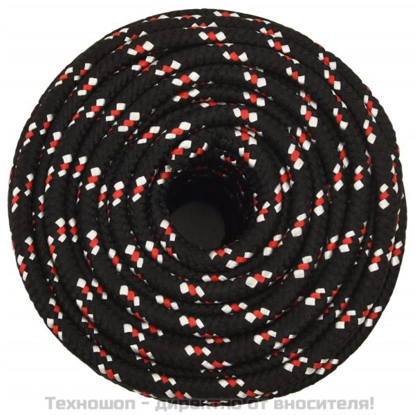 Въже за лодка черно 12 мм 100 м полипропилен