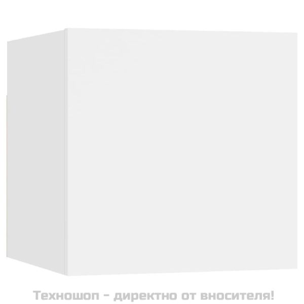 Комплект ТВ шкафове от 6 части, бял, инженерно дърво