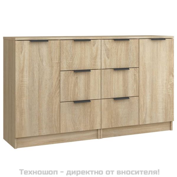 Сайдборди, 2 бр, дъб сонома, 60x30x70 см, инженерно дърво