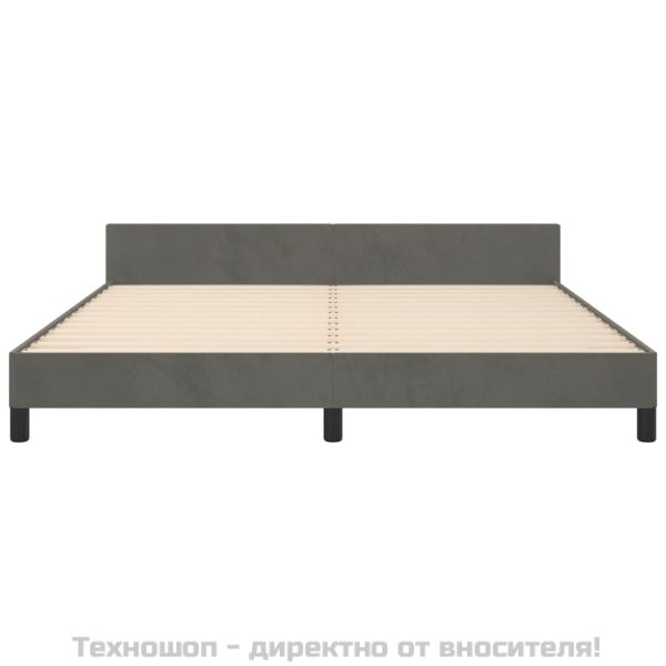 Рамка за легло без матрак, тъмносива, 160x200 см, кадифе