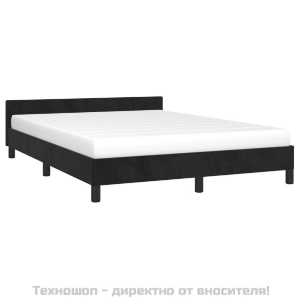 Рамка за легло без матрак, черна, 140x200 см кадифе