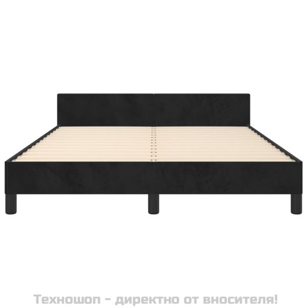 Рамка за легло без матрак, черна, 140x200 см кадифе