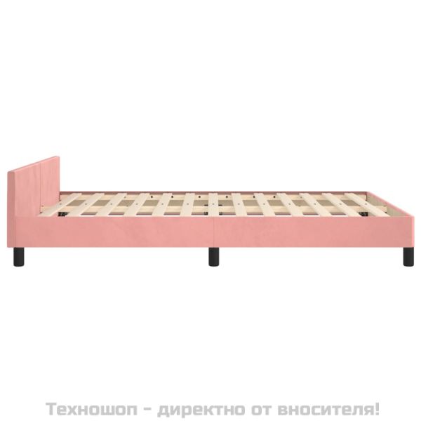 Рамка за легло с табла без матрак, розова, 140x200 см, кадифе