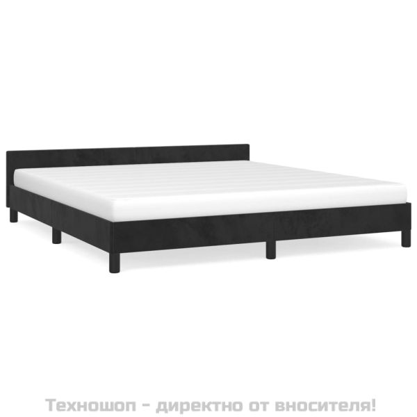 Рамка за легло без матрак, черна, 180x200 см, кадифе