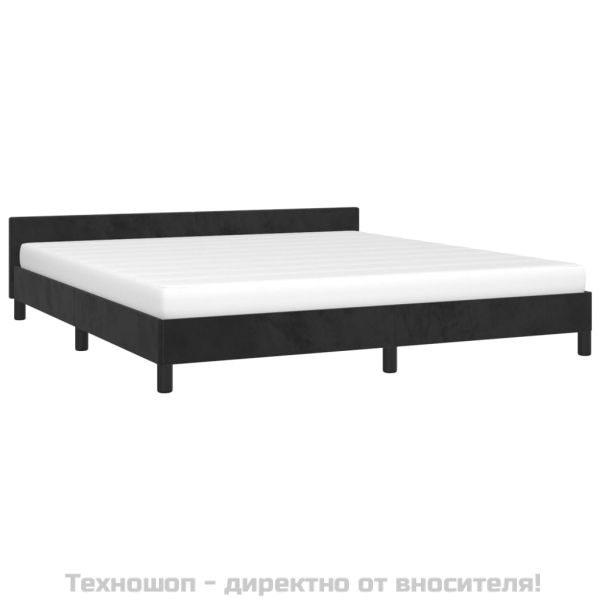 Рамка за легло без матрак, черна, 180x200 см, кадифе