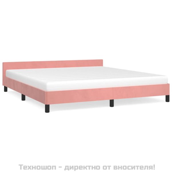 Рамка за легло с табла без матрак, розова, 180x200 см, кадифе