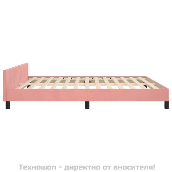 Рамка за легло с табла без матрак, розова, 180x200 см, кадифе