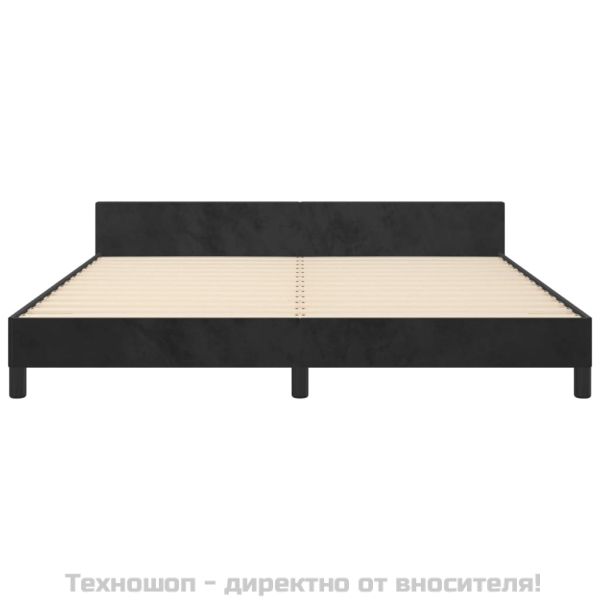 Рамка за легло без матрак, черна, 160x200 см, кадифе