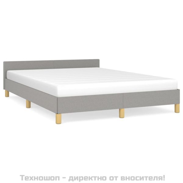 Рамка за легло без матрак, светлосив, 140x190 см, плат