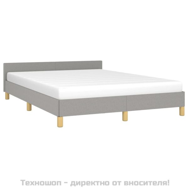 Рамка за легло без матрак, светлосив, 140x190 см, плат