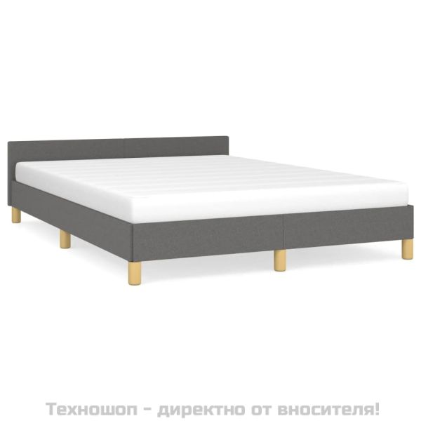 Рамка за легло без матрак, тъмносива, 140x190 см, плат