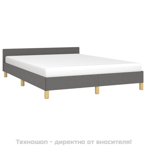 Рамка за легло без матрак, тъмносива, 140x190 см, плат