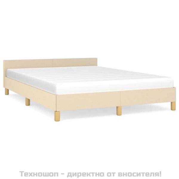 Рамка за легло без матрак, кремава, 140x190 см, плат