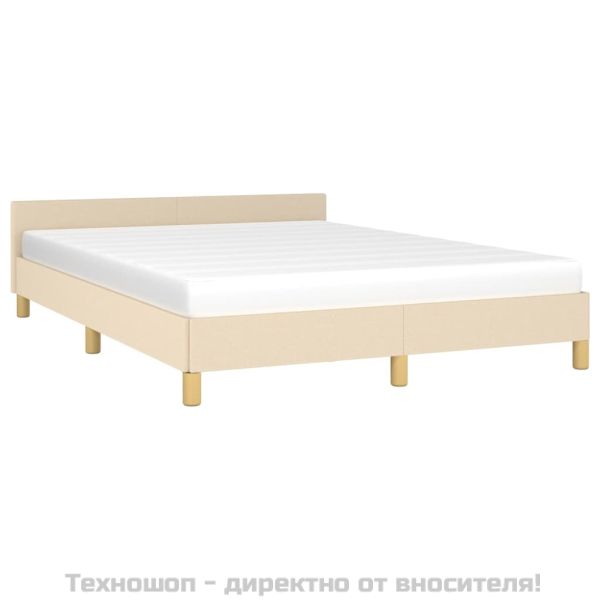 Рамка за легло без матрак, кремава, 140x190 см, плат