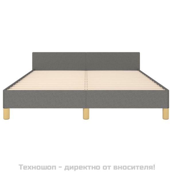 Рамка за легло без матрак, тъмносива, 140x200 см, плат