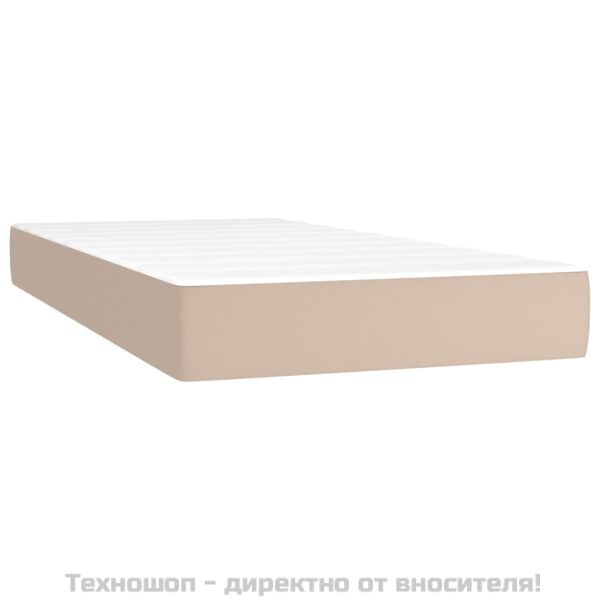 Боксспринг легло с матрак, капучино, 100x200см, изкуствена кожа