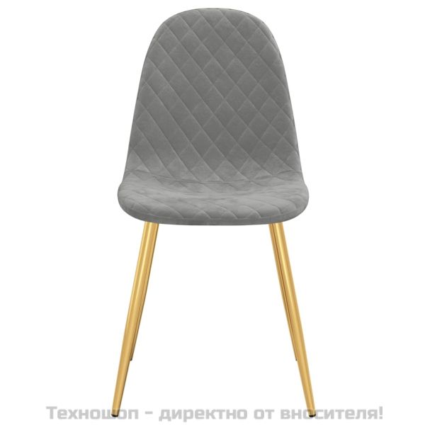 Трапезни столове, 4 бр, светлосиви, кадифе