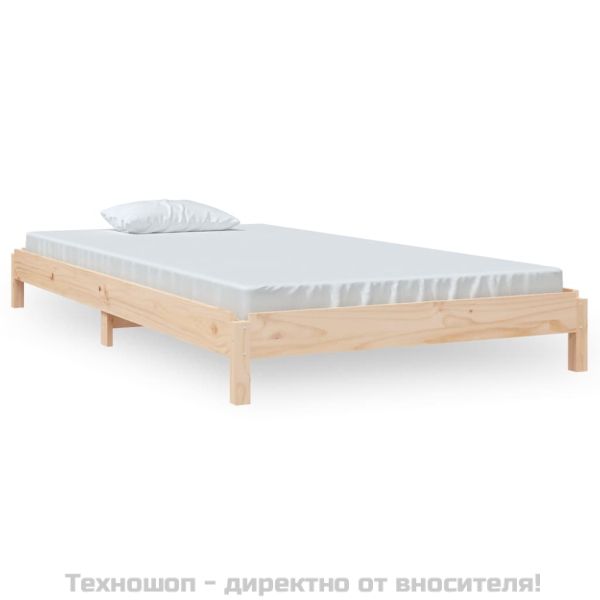 Стифиращо легло 100x200 см масивно борово дърво