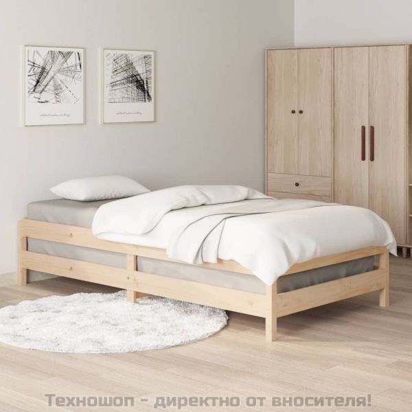 Стифиращо легло 100x200 см масивно борово дърво