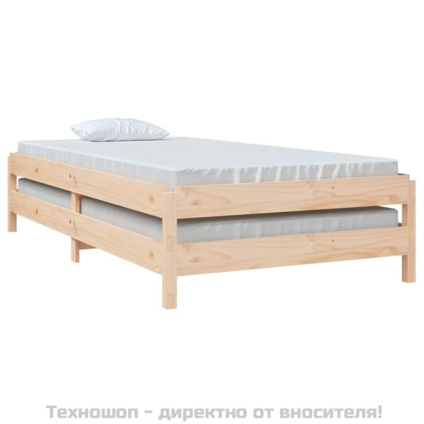 Стифиращо легло 100x200 см масивно борово дърво