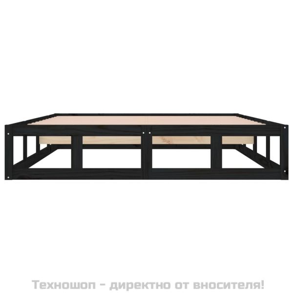 Рамка за легло черна 160x200 см масивно дърво