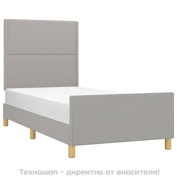 Рамка за легло без матрак, светлосива, 100x200 см, плат