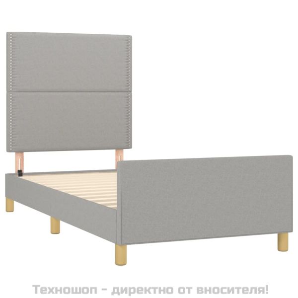 Рамка за легло без матрак, светлосива, 100x200 см, плат