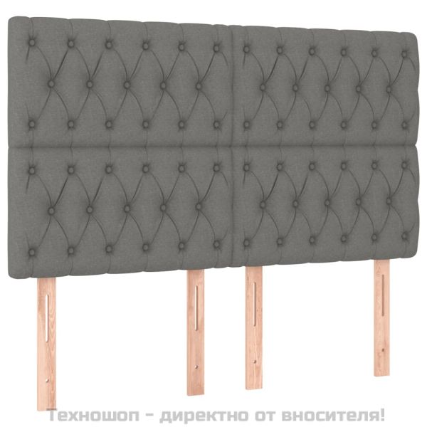 Рамка за легло без матрак, тъмносива, 140x190 см, плат