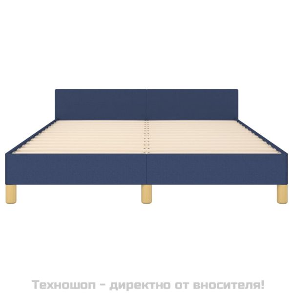 Рамка за легло без матрак, синя, 140x190 см, плат