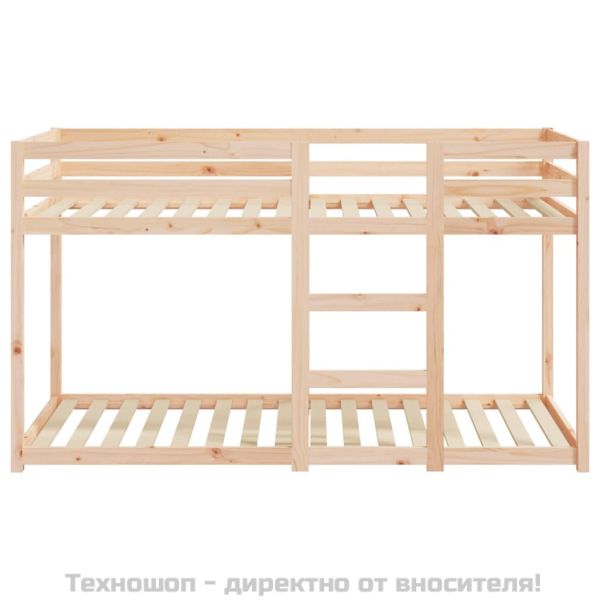 Двуетажно легло, 75x190 см, борово дърво масив