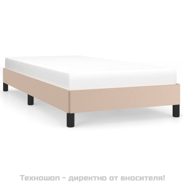 Рамка за легло, капучино, 100x200 см, изкуствена кожа