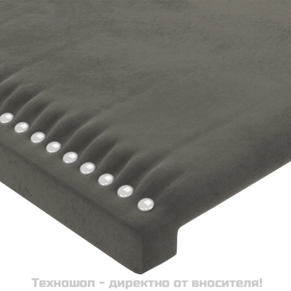 Рамка за легло без матрак, тъмносива, 100x200 см, кадифе