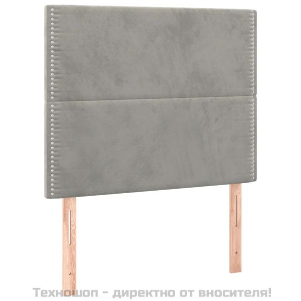 Рамка за легло без матрак, светлосива, 100x200 см, кадифе