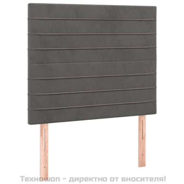 Рамка за легло без матрак, тъмносива, 100x200 см, кадифе